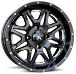 MSA Black Vibe ATV Wheels & Bear Claw Tires Bundle