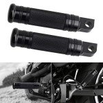 NTHREEAUTO Black CNC Billet Motorcycle Footpegs