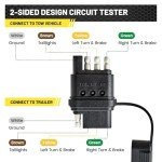 Oyviny 4-Way Flat Trailer Wiring Tester with Indicators