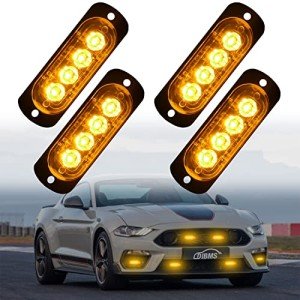 DIBMS 4x Amber LED Emergency Strobe Light Bar
