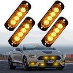 DIBMS 4x Amber LED Emergency Strobe Light Bar