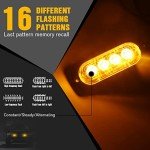 DIBMS 4x Amber LED Emergency Strobe Light Bar