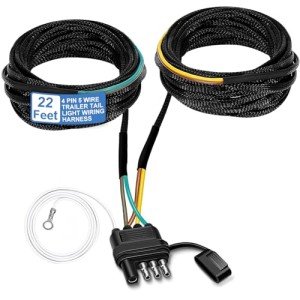 22 Ft 4-Pin Trailer Wiring Harness & Light Kit