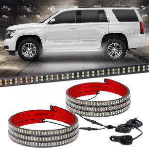 60" White Emergency Strobe Light Strips - 2PC Set