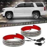 60" White Emergency Strobe Light Strips - 2PC Set