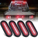 6.4" Oval LED Trailer Tail Light Set 4Pcs