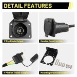 4-Pin to 7-Way Round Trailer Adapter with Bracket