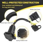 4-Pin to 7-Way Round Trailer Adapter with Bracket