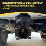 4-Pin to 7-Way Round Trailer Adapter with Bracket