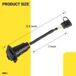 4-Pin to 7-Way Round Trailer Adapter with Bracket