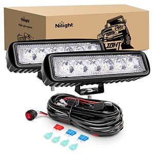 Nilight 18W Spot LED Work Lights with Harness