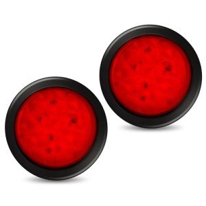 Red 4" Round LED Trailer Lights Kit