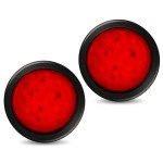 Red 4" Round LED Trailer Lights Kit