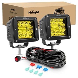 Nilight 3-Inch Amber LED Pods with Wiring Harness