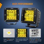 Nilight 3-Inch Amber LED Pods with Wiring Harness