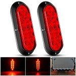 Nilight 6" Red LED Trailer Tail Lights - 2PCS