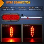 Nilight 6" Red LED Trailer Tail Lights - 2PCS