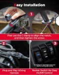 KEMIMOTO Heavy Duty UTV Side Mirrors with Lights