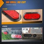 Nilight 6" Red LED Trailer Tail Lights - 2PCS