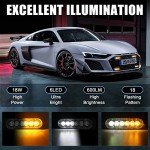 XTAUTO 10pcs Amber White LED Strobe Lights