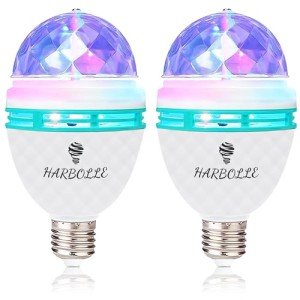 RGB Rotating LED Party Light Bulb - 2 Pack