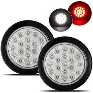4-Inch Round Red & White LED Tail Lights Kit