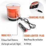Amber Wireless Rotating Beacon Light with Magnetic Base