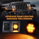 PXPART Amber LED Side Marker Lights for Jeep Wrangler
