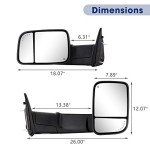Towing Mirrors for 2009-2018 Dodge Ram Trucks
