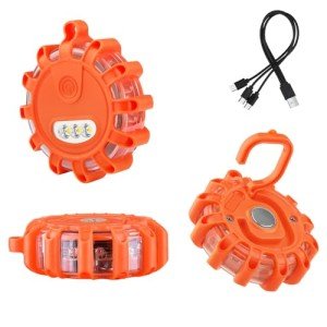 Rechargeable Road Flares with Magnetic Base (3 Pack)