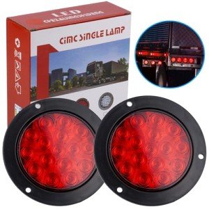 Red 4-Inch LED Round Trailer Tail Lights