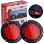 Red 4-Inch LED Round Trailer Tail Lights