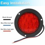 Red 4-Inch LED Round Trailer Tail Lights