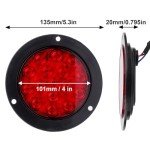 Red 4-Inch LED Round Trailer Tail Lights