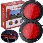 Red 4-Inch LED Round Trailer Tail Lights