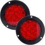 Red 4-Inch LED Round Trailer Tail Lights