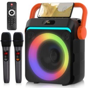 Portable Bluetooth Karaoke Machine with 2 Microphones