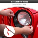 CheroCar JK Mesh Grille and Headlight Cover Trim
