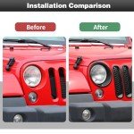 CheroCar JK Mesh Grille and Headlight Cover Trim