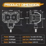 Amber LED Pod Lights for Trucks & Off-Road Vehicles