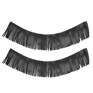 Black Leather Fringe for Motorcycle Foot Pedals - 2pcs
