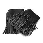 Black Leather Fringe for Motorcycle Foot Pedals - 2pcs