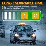 Wireless Rechargeable Beacon Strobe Light - 17 Modes