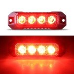 Raryloy 4 LED Red Strobe Lights for Vehicles