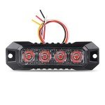 Raryloy 4 LED Red Strobe Lights for Vehicles