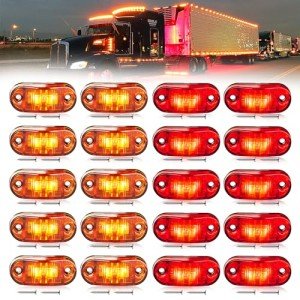 20-Piece LED Trailer Light Kit - Amber & Red