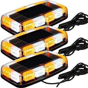 3-Pack Magnetic LED Strobe Lights for Vehicles