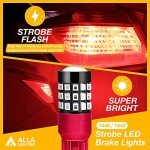 Red LED Strobe Brake Light Bulbs for Vehicles