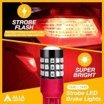 Red LED Strobe Brake Light Bulbs for Vehicles