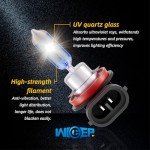 H11 Halogen Headlight Bulbs - 5000K White, 2 Pack